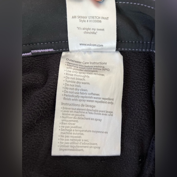 VOLCOM Nimbus Hybrid Skinny Snowboarding Pant Black - Picture 10 of 14